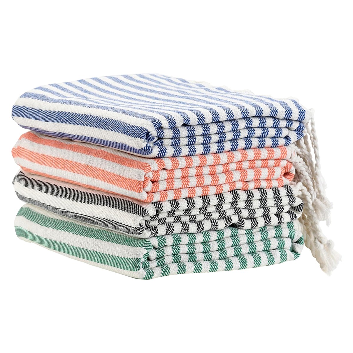 Turkish Striped Beach Towels · 4 Pack — wholesale Turkish cotton towel, 39 × 71 in