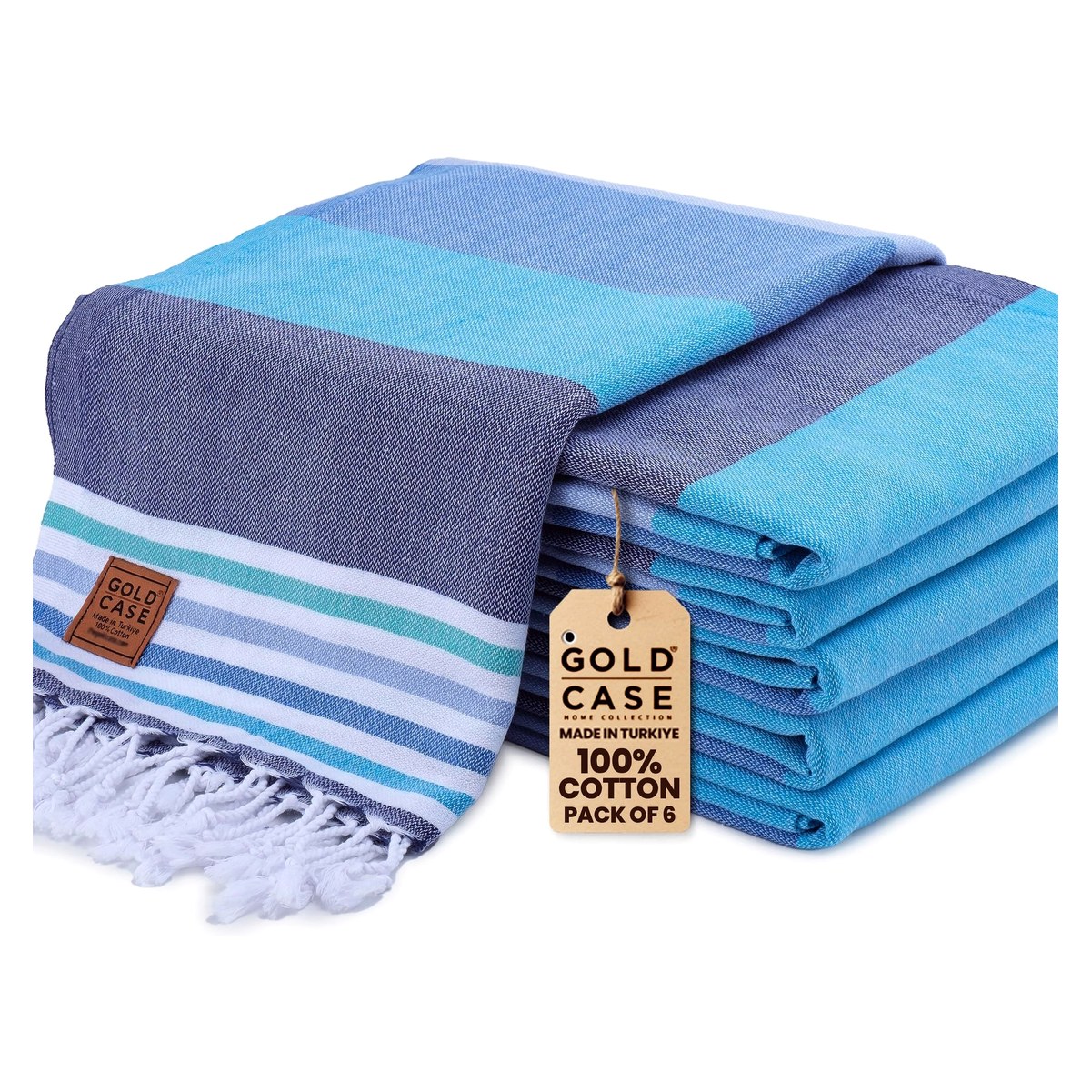 Olympos Turkish Beach Towels · 6 Pack — wholesale Turkish cotton towel, 38 × 70 in