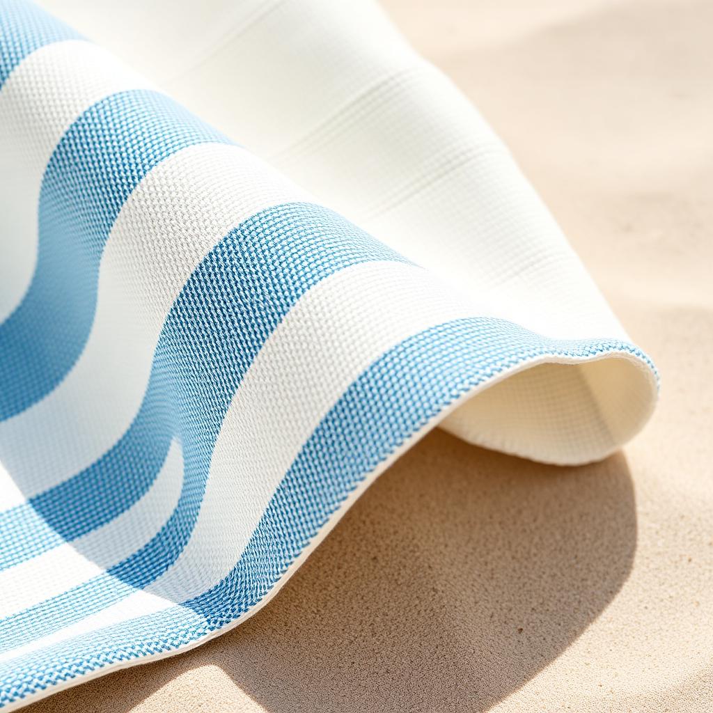 Aegean Stripe Beach Towel in Ivory — detail 1